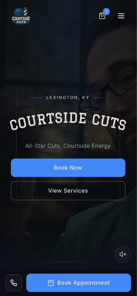 Courtside Cuts mobile site