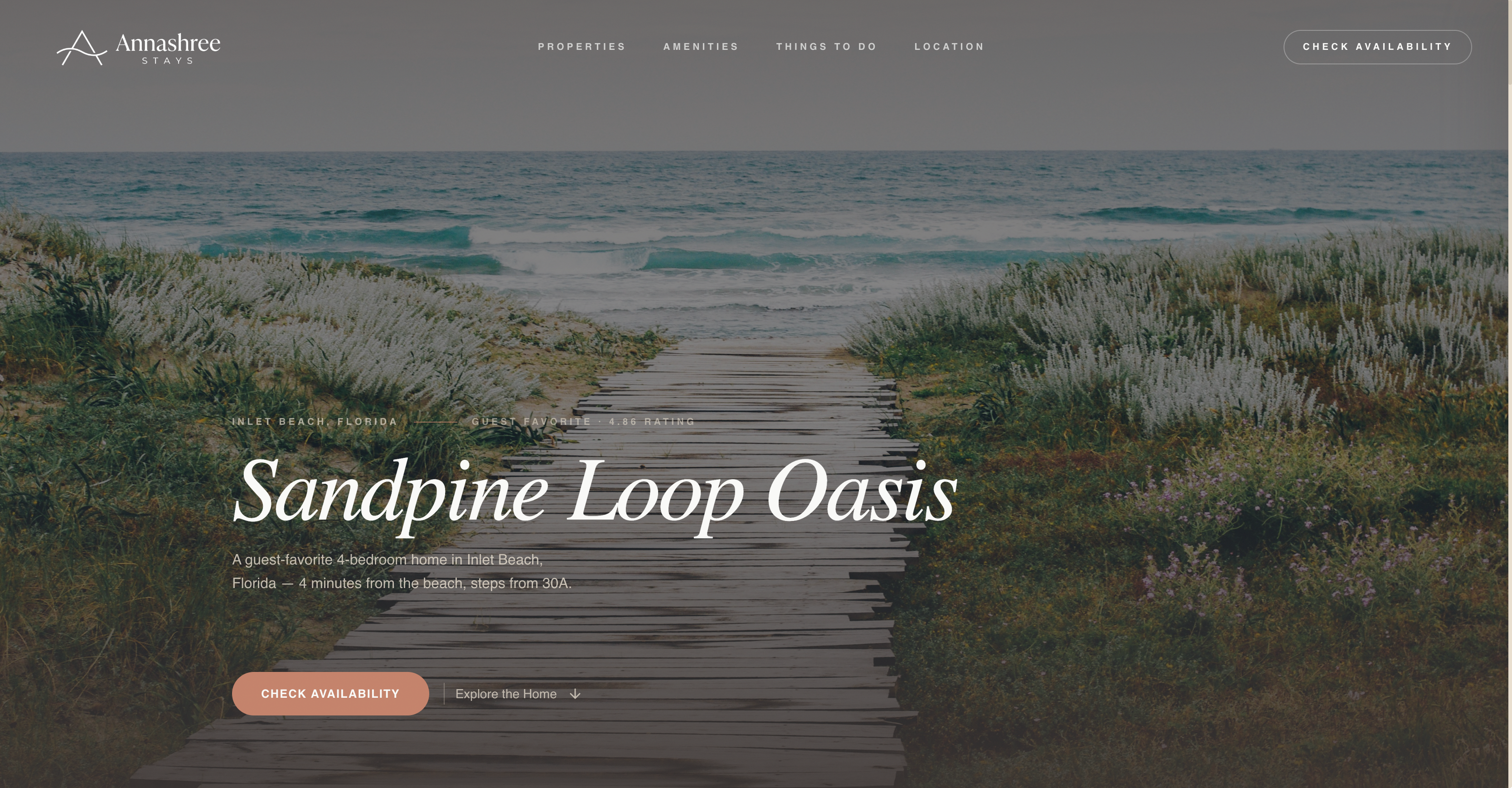 Annashree Stays desktop site