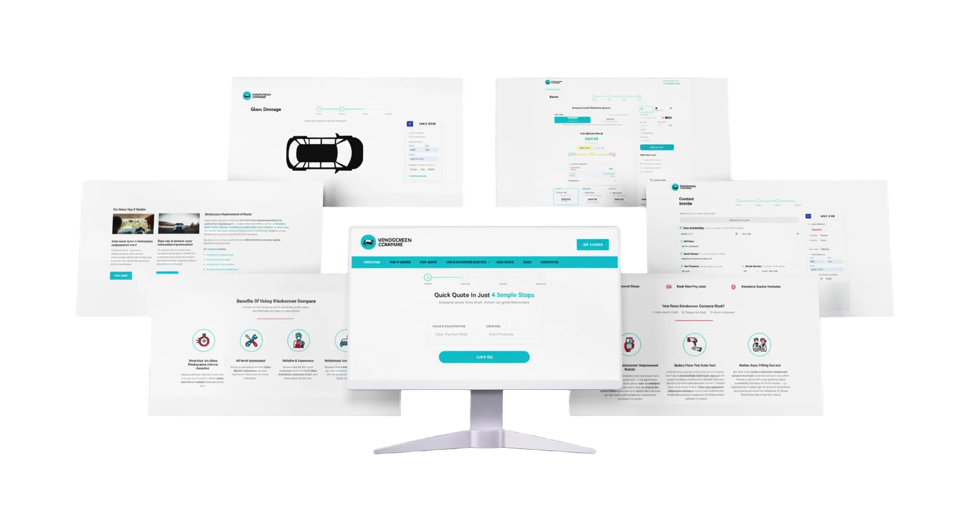 Windscreen Compare — full platform overview across customer, technician, and CRM surfaces