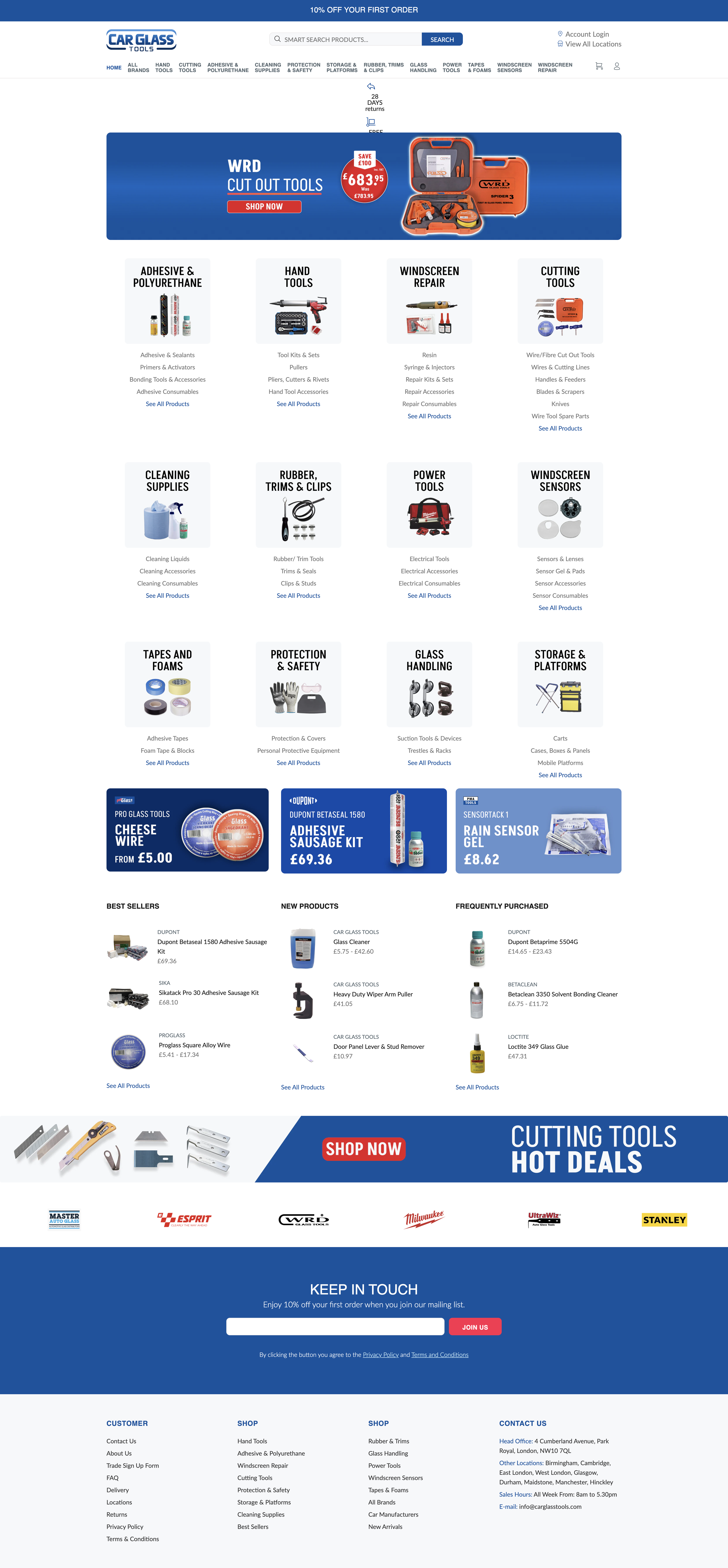 Car Glass Tools — professional automotive glass supplies e-commerce